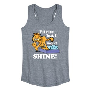 Women's - Garfield - Rise But Won't Shine Graphic Racerback Tank - 1 of 4