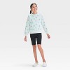 Girls' 'St. Patrick's Day Smiley' Crewneck Pullover Fleece Sweatshirt - Cat & Jack™ Cream - 3 of 3