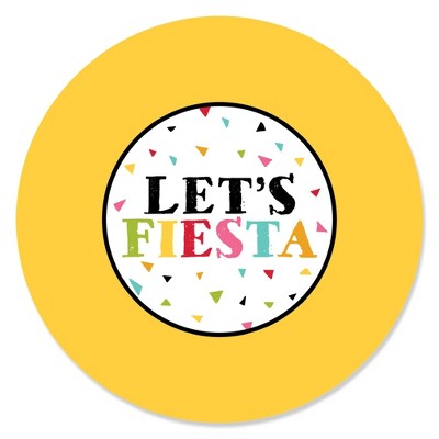 Big Dot of Happiness Let's Fiesta - Mexican Fiesta Party Circle Sticker Labels - 24 Count