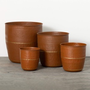 Sullivans 16.25", 13.25", 10.25" & 8.25" Nested Copper Planter Set of 4, Metal - 1 of 3