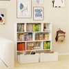 YONWAY Multi-Functional 7 Shelf Kids Bookcase with 2 Hooks ＆ 2 Movable Drawers Children Book Shelf for Kids Room, Playroom, Classroom-White - 2 of 4