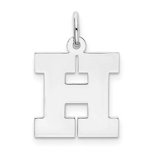 Black Bow Jewelry Sterling Silver Amanda Collection Medium Block Style Initial H Pendant - 1 of 4