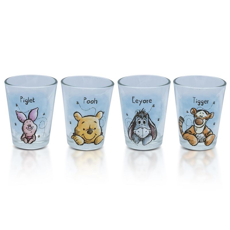 Silver Buffalo Disney Winnie The Pooh Character Portraits 1.5-Ounce Mini Shot Glasses | Set of 4, 1 of 7