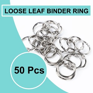 Unique Bargains Staple Book Loose Leaf Key Ring Keychain 20mm Outer Diameter Metal Binder Clips 0.59 inches Silver 50 Pcs - 1 of 3