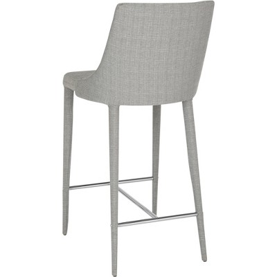 Summerset Light Grey Linen and Chrome Counter Stools, Set of 2