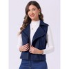 INSPIRE CHIC Women's Faux Suede Casual Sleeveless Biker Vest Jacket - 2 of 4