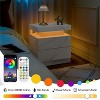 QingMoon Modern End Side with 2 Drawers, with LED Night Stand, Wood Drawers, for Bedroom - 2 of 4