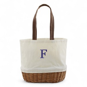 Personalization Mall Initial Embroidered Picnic Basket Set - 1 of 4