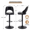 Modern Polyurethane Leather Height Bar Stool With Backrest Set of 2,360˚ Swivel Stool,Modern Stool Bar,Height Counter Stool-Cuddlewood - 4 of 4