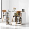 Rolling Kitchen Island with Extendable Table, Fluted Glass Doors, Storage Cabinet and Adjustable Shelves, Kitchen Cabinets - 3 of 4