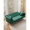 NicBex 71 Inch Velvet Convertible Love Seat Sofa with 2 Throw Pillows for Living Room,Bedroom,Office,Apartment - 4 of 4