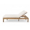 Whisen Double Outdoor Chaise Lounge with 5-Position Adjustable Backrest, Cushions & Folding Side Trays for Two - 4 of 4