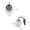 LNC Astrid Polished Gold and Matte Black Modern/Contemporary Vanity  Lights,Textured Globe Glass,1 Light/2 Light/3 Light/4 Light - 3 of 4