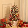 Artificial Christmas Tree Tabletop, Potted Christmas Tree with Berry Clusters, AC Plug in, for Front Door, Porch - 3 of 4