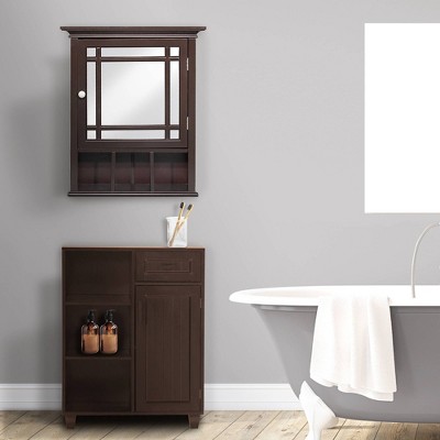 Neal Mission Style Dark Espresso Wood Medicine Cabinet with Mirror