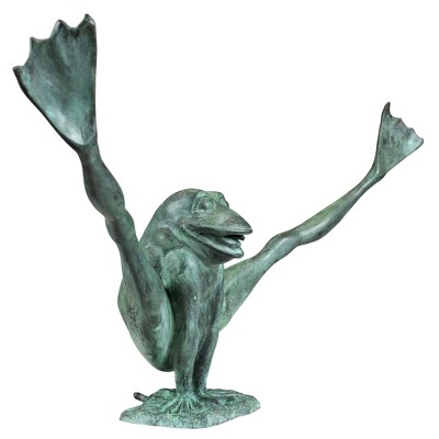 Large Bronze Crazy Legs Leap Frog Garden Statue