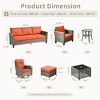 XIZZI Patio Furniture Sets Designed for Outdoor Relaxation, Comfy 3.5-Inch Cushions & 360° Swivel Action for Extra Comfort, 9 Pcs/Set, Orange - 3 of 4