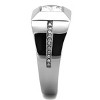 Slickblue Father’s Day Square-Cut CZ Ring for Men – Polished Stainless Steel Band with Side Accents – Size 8–14 - 4 of 4