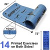 Prism Fitness 16 Millimeter Thick Smart Self-Guided Instructional Exercise Mat for Yoga, Pilates, Stretching and Core Workout, Blue (2 Pack) - 3 of 4