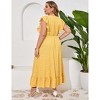 Plus Size Sleeveless Floral Hem Pocket Long Dress for Women Summer Casual Boho Maxi Dress - 4 of 4