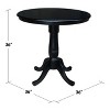 36" Round Top Pedestal Table Black - International Concepts - 3 of 4