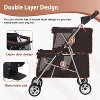 BestMassage 4 Wheel Dog Stroller Folding Pet Stroller Double-Decker Travel Carrier Strolling Cart for Small Medium Dogs Cats Puppy - 3 of 4