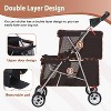 BestMassage 4 Wheel Dog Stroller Folding Pet Stroller Double-Decker Travel Carrier Strolling Cart for Small Medium Dogs Cats Puppy - image 3 of 4