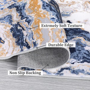 Area Rug, Abstract Marble Accent Rug, Soft Luxury Carpet for High Traffic Areas, Washable Rugs for Living Room, Non Slip Home Decor Kitchen Rug - 1 of 4