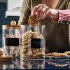 Set of 2 Large Glass Canisters with Airtight Bamboo Lids, Food Storage for Pantry Flour Pasta - 4 of 4