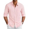 COOFANDY Men's Long Sleeve Button Down Shirts Casual Cotton Linen Shirts Summer Beach Shirt with Pocket - 4 of 4