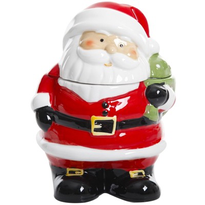 Gibson Jovial St. Nick 7.5 Inch Santa Holiday Cookie Jar