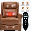 Heat Massage Recliner Chair with Rocker & 360° Swivel, Manual Handle, Fabric Upholstery for Living Room - 3 of 4