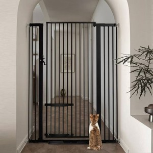 GOTGELIF Pet Gate 55.1" Extra Tall 29.5-40.6" Wide Auto Close Pressure Mount Gate - Adjustable Cat Door - 1 of 4