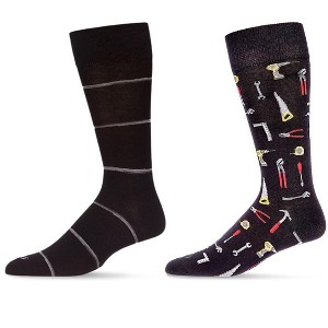 MeMoi Men's 2 Pair Pack Novelty Profession Crew Socks - 1 of 3