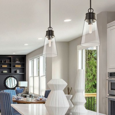 Wentworth 15.25" Plated Bronze Glass LED Pendant Light