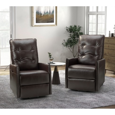 Leather deals recliner small