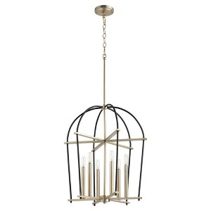 Quorum Lighting Espy 6 - Light Chandelier in  Noir/Aged Brass - 1 of 1