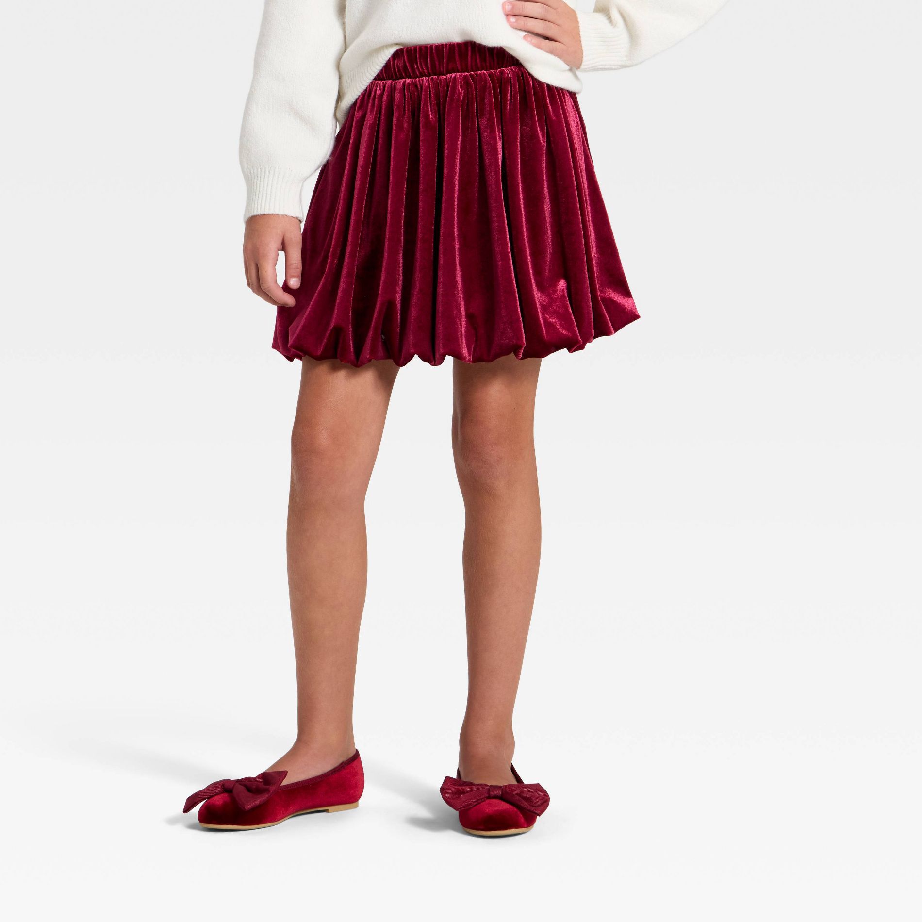 Girls' Holiday Velvet Bubble Hem Skirt - Cat & Jack™