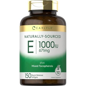 Carlyle Vitamin E Softgels plus Mixed Tocopherols 1000 IU | 150 Count - 1 of 2