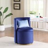 Swivel Accent Chair With Storage Velvet Round Barrel Chair With Metal Base Swivel Lounge Club Chair For Living Room - 2 of 4
