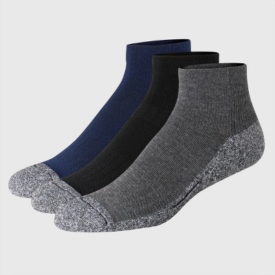 Hanes Premium Men's Cushioned Ankle Socks 3pk - Gray/blue