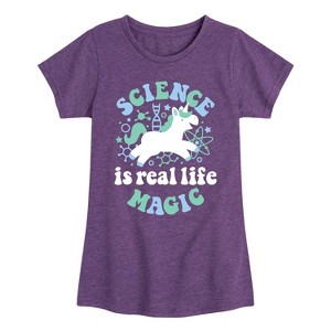 Girls' - Instant Message - Science Is Real Life Magic Fitted Short Sleeve Graphic T-Shirt - 1 of 4