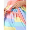 cheibear Women's Rainbow Stripe Tank Tops with Shorts Pajama Sets with Pockets - 4 of 4
