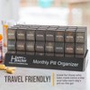 MEDca Monthly Pill Box Organizer – 3 Times Daily (Morning, Noon, Night) with 30 Day Pill Case, 32 Slots for Medication, Vitamins, Supplements & Travel - 3 of 4