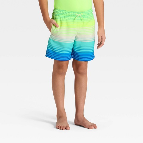 Cat & Jack Boys' Ombre Trunk Swim Shorts - Cat & Jack™ Lime Green L