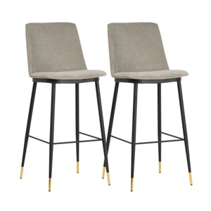 TOV Furniture Evora Velvet Counter Stool - Set of 2 Grey 20.3"W x 18.1"D x 37.4"H - 1 of 4