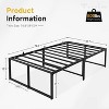 Twin Size Bed Frame, Metal Twin Bed Platform Frame 14 Inch with 3 in 1 Steel Support, No Box Spring Needed Easy to Assemble Black Sturdy Bedframe - 2 of 4