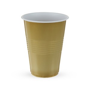 True Gold Plastic Cups, Disposable Plastic Drinking Glasses, Party Cups for Adults, 16oz Gold Set of 24 - 1 of 4