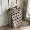 7-Drawer Farmhouse Dresser, 50" Tall Wood Chest w/Rustic Handles, Jewelry Storage Organizer for Bedroom Living Room Hallway - 4 of 4