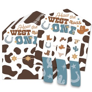 Big Dot of Happiness My First Rodeo - Little Cowboy 1st Birthday Party Game Pickle Cards - Pull Tabs 3-in-a-Row - Set of 12 - 1 of 4